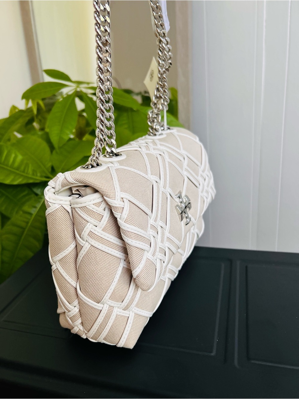 Tory Burch Kira Woven Canvas Convertible Shoulder Crossbody Bag. NWT $699 - Picture 5 of 12